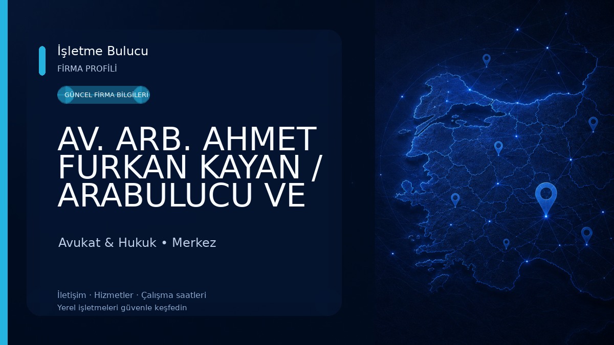 AV. ARB. AHMET FURKAN KAYAN / ARABULUCU VE AVUKAT / Çanakkale Arabulucu ve Avukat | Hukuk Bürosu