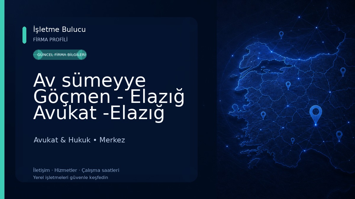 Av sümeyye Göçmen - Elazığ Avukat -Elazığ Ceza Avukatı
