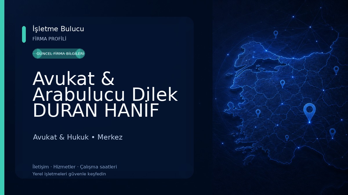 Avukat & Arabulucu Dilek DURAN HANİF