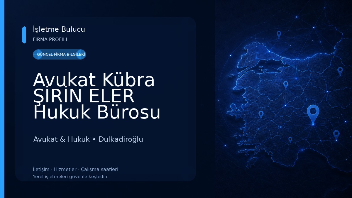 Avukat Kübra ŞİRİN ELER Hukuk Bürosu