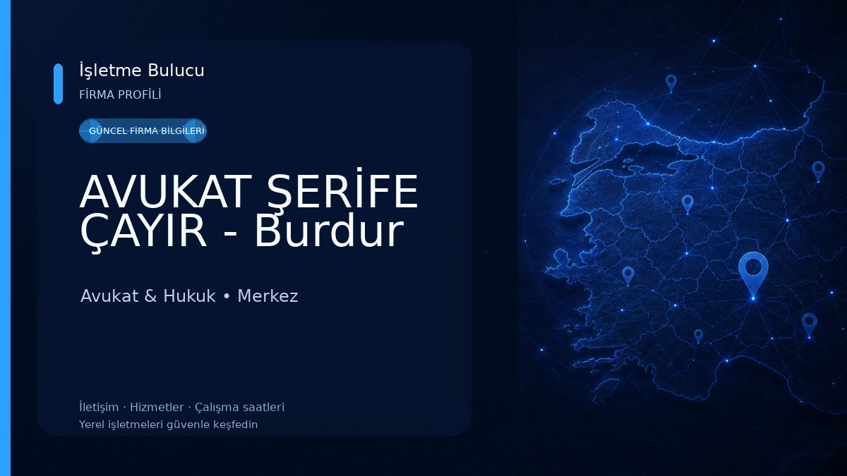 AVUKAT ŞERİFE ÇAYIR - Burdur