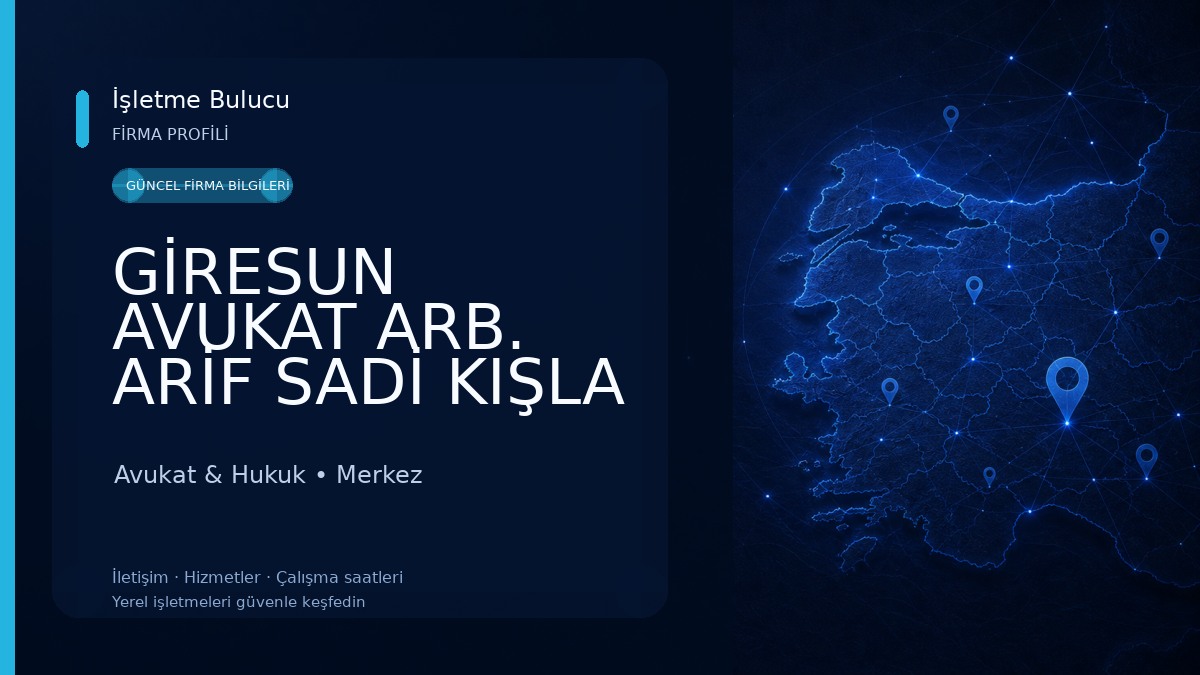GİRESUN AVUKAT ARB. ARİF SADİ KIŞLA & ARB. AV TUĞBA GÜLLÜ KIŞLA [MİRAS-GAYRİMENKUL - İŞÇİLİK-TRAFİK | İŞ KAZASI - BOŞANMA]