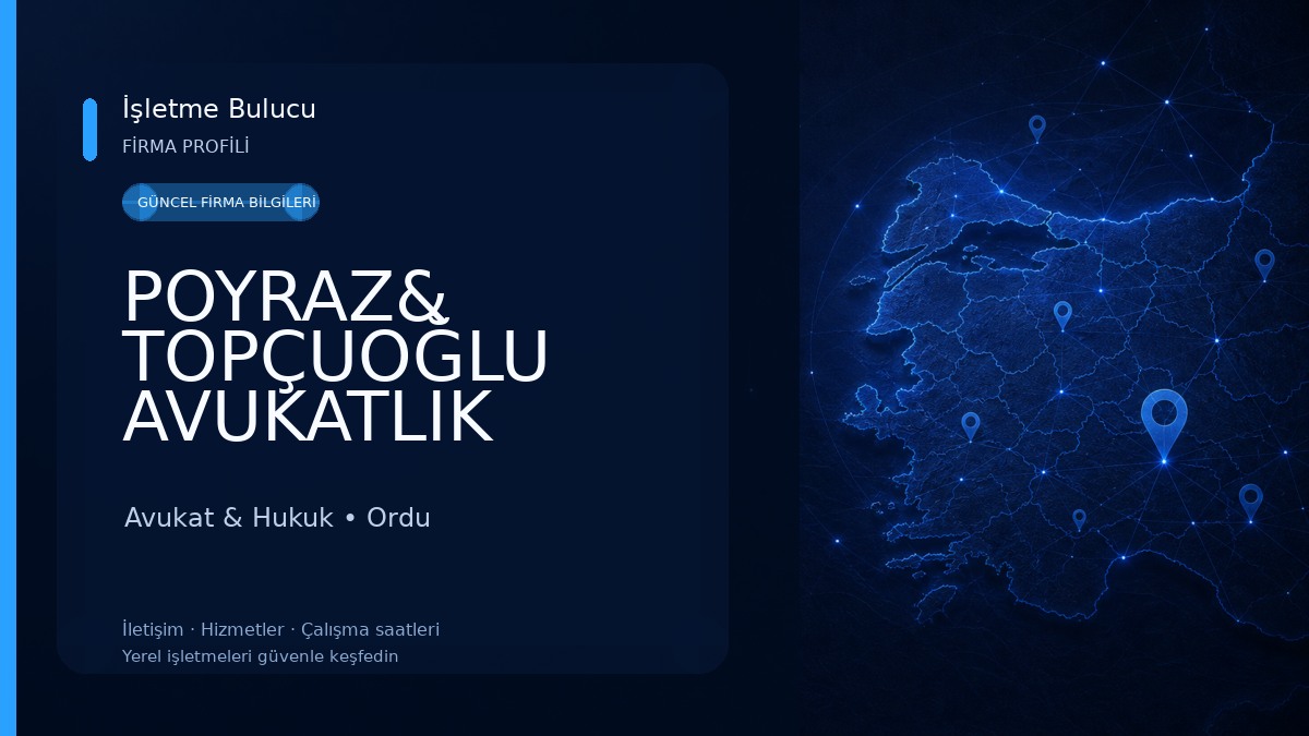 POYRAZ& TOPÇUOĞLU AVUKATLIK ORTAKLIĞI Avukat Haluk Murat Poyraz Avukat Kerim TOPÇUOĞLU